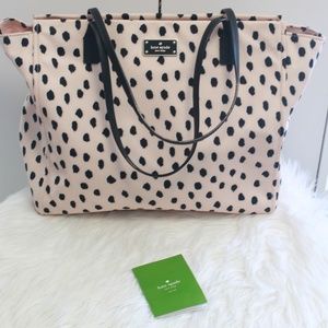 Kate Spade Taden- pink & black spotted- Like NEW